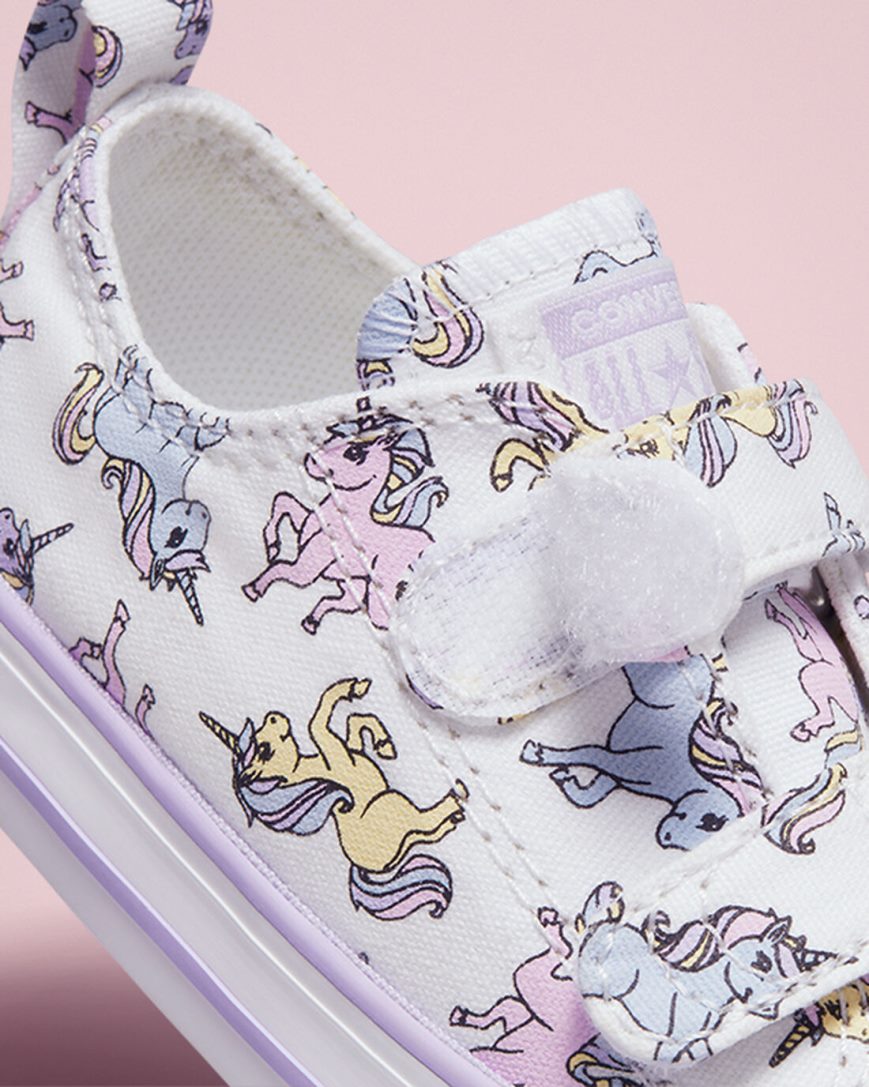 Tenisi Baieti Converse Chuck Taylor All Star Easy-On Unicorns Albi Gri Violet | RO ORHGW728